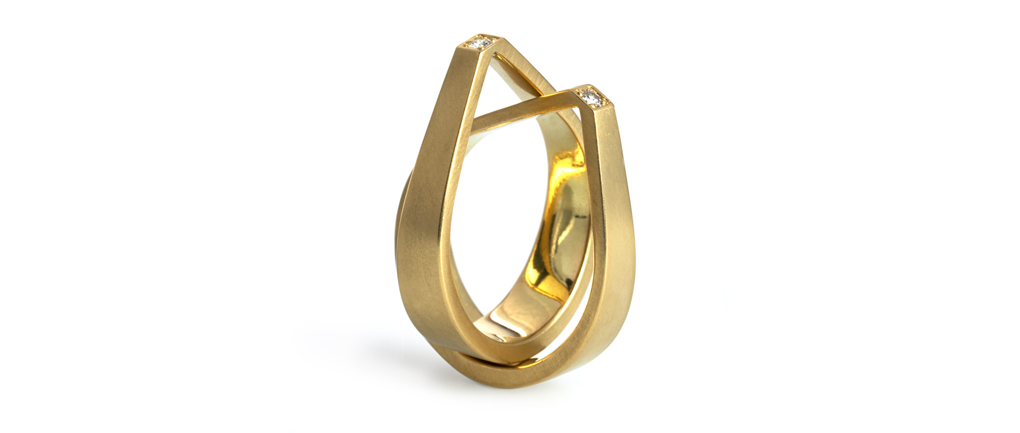 Tanja Zessel Schmuckdesign KIKI duo ring 750 Gelbgold Brillanten