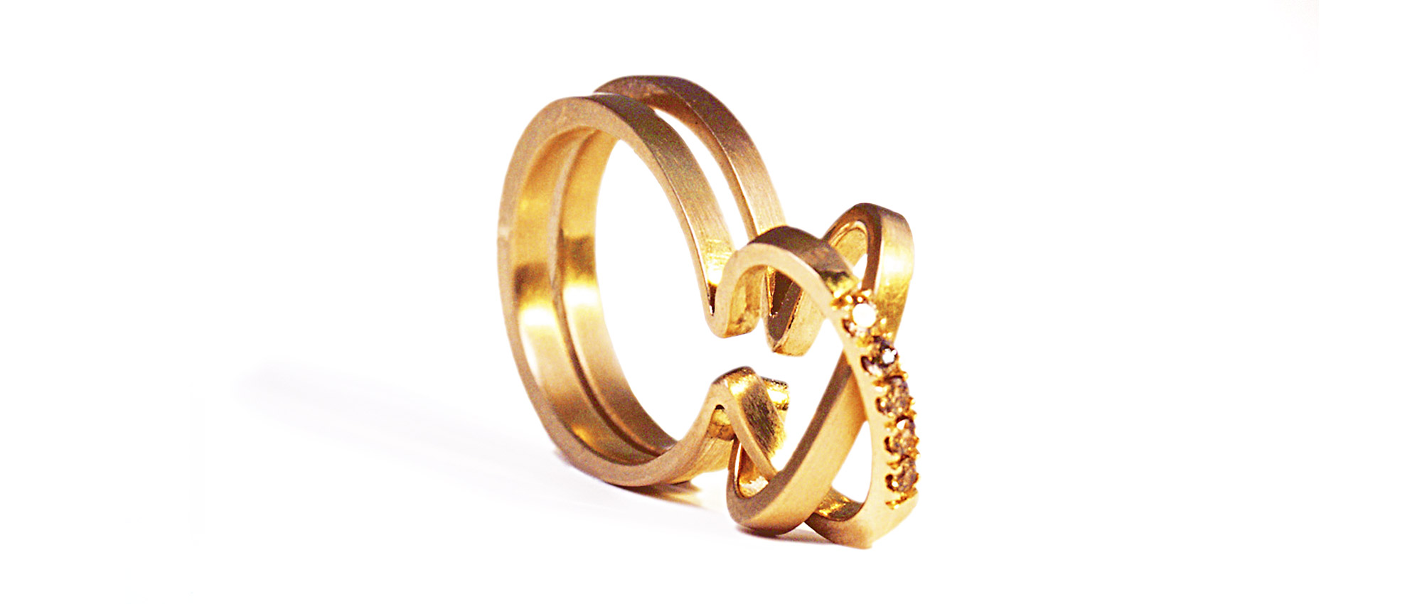 Tanja Zessel Schmuckdesign OCTA ring 750 Gelbgold Brillanten