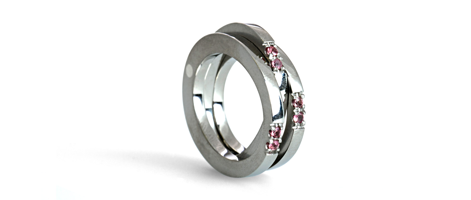 Tanja Zessel Schmuckdesign SIRA ring Edelstahl rosa Turmaline